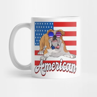 English Bulldog American 4th of July Mug